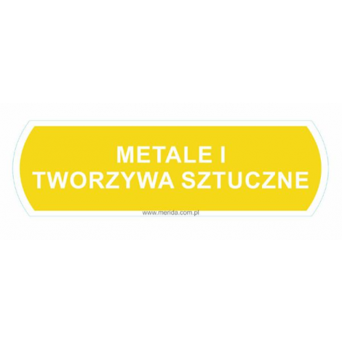 Duża naklejka na kosze do segregacji METALE I TWORZYWA SZTUCZNE Merida